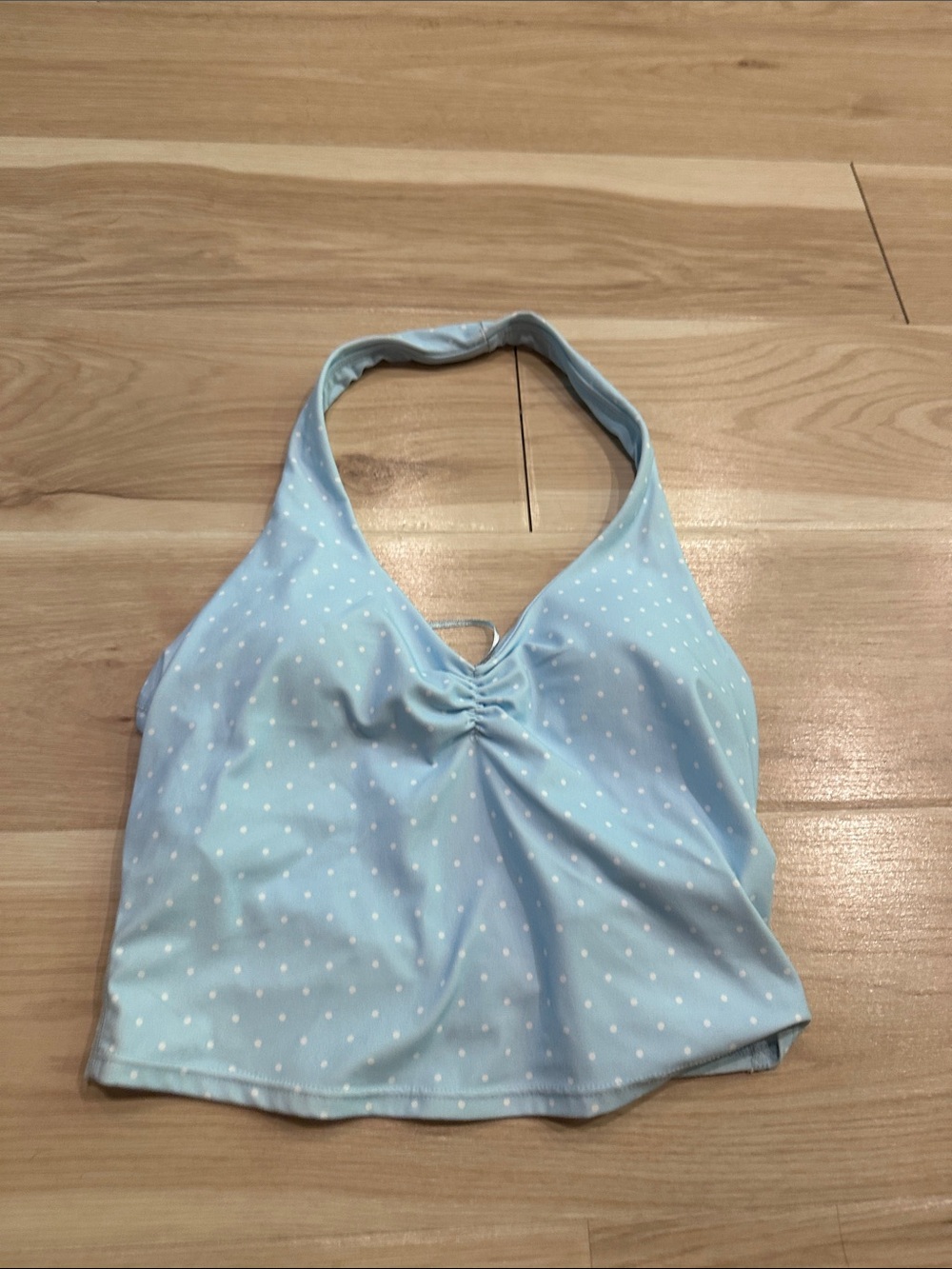 JoyLab Light Blue Polka Dot Tank Top